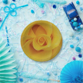 Romantische Gelbe Rosenblätter Pappteller (Party)