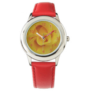 Romantische gelbe Rosenblüten Armbanduhr