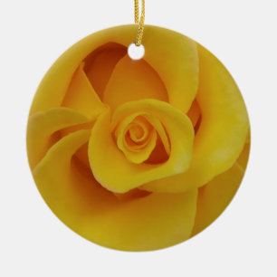 Romantische gelbe Rosenblüten Keramikornament