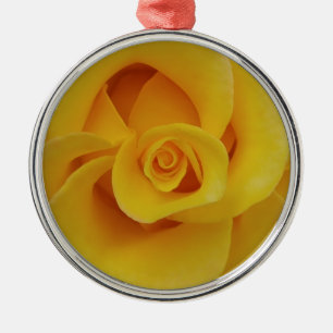 Romantische gelbe Rosenblütenblätter Ornament Aus Metall