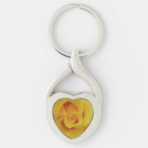 Romantische gelbe Rosenblütenblätter Schlüsselanhänger