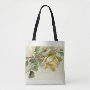 Romantische gelbe Vintage Rosen Tasche
