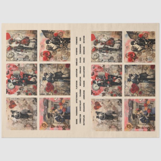 Romantische gemischte Medien Hintergrund Ehepaar V Seidenpapier (Vorderseite)