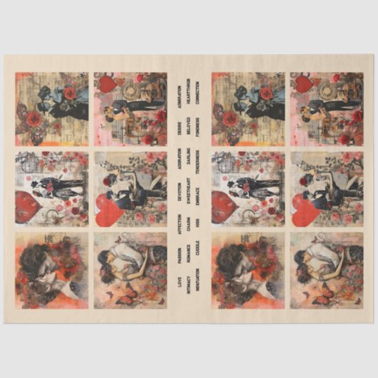 Romantische gemischte Medien Hintergrund Ehepaar V Seidenpapier (Vorderseite)