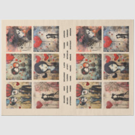 Romantische gemischte Medien Hintergrund Ehepaar V Seidenpapier