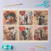 Romantische gemischte Medien Hintergrund Ehepaar V Seidenpapier (Basteln)