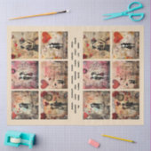 Romantische gemischte Medien Hintergrund Ehepaar V Seidenpapier (Basteln)