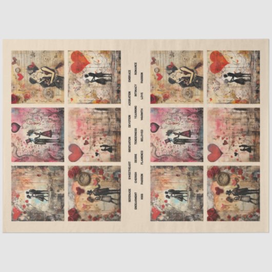 Romantische gemischte Medien Hintergrund Ehepaar V Seidenpapier (Vorderseite)