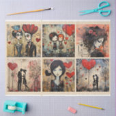 Romantische gemischte Medien Hintergrund Ehepaar V Seidenpapier (Basteln)