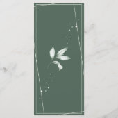 Romantische Gentle Green Blätter Hochzeitsmenü Menükarte (Rückseite)