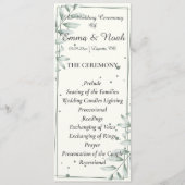 Romantische Gentle Green Blätter Hochzeitsprogramm Programm (Vorderseite)