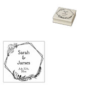 Romantische geometrische Namen Hochzeitdatum Kauts Gummistempel (Stempel)