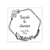 Romantische geometrische Namen Hochzeitdatum Kauts Gummistempel (Prägung)