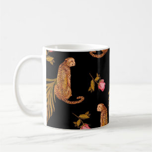 Romantische Geparden: Wasserfarbennahes Muster. Kaffeetasse