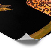 Romantische Geparden: Wasserfarbennahes Muster. Poster (Ecke)