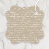 Romantische Geschichte der Originalschrift Geschenkanhänger (Rückseite)