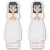 Romantische Gestaltung Junge Kommunion mit Saum Aufkleber (Vorderseite)