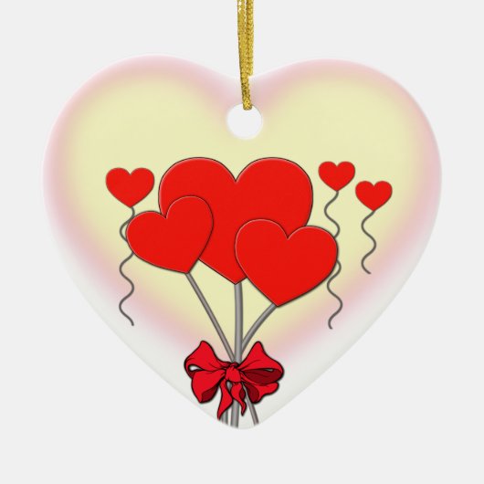 romantische Gewohnheit der Herzherz-Liebe Keramikornament (Vorne)