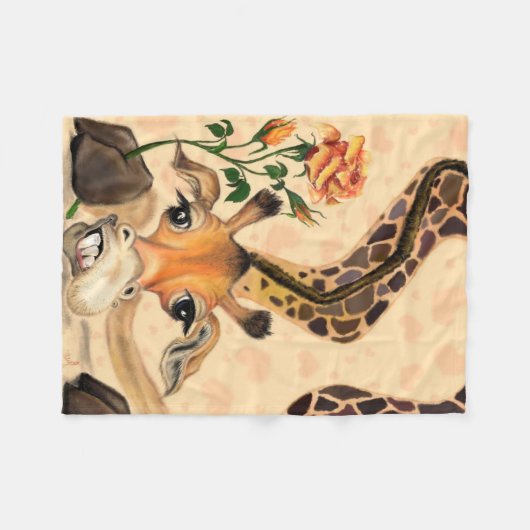 Romantische Giraffe - Funny - Gentleman Fleecedecke (Vorderseite (Horizontal))