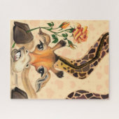 Romantische Giraffe Funny Jigsaw Puzzle (Horizontal)