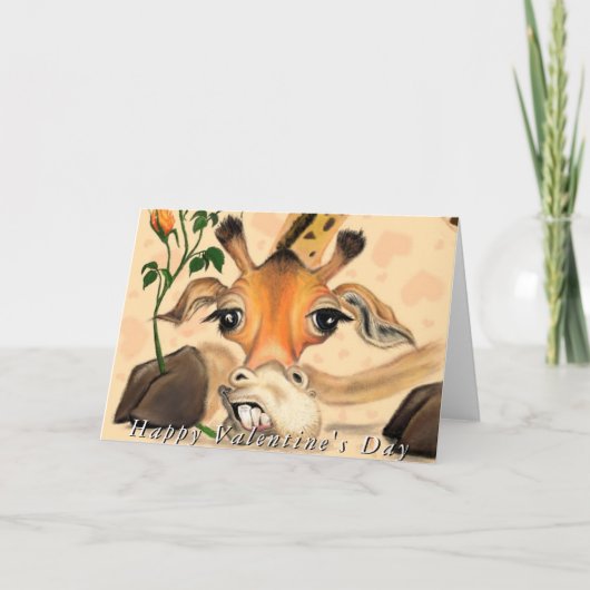 Romantische Giraffe Funny Valentine's Day Card Karte (Vorderseite)