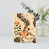 Romantische Giraffe Funny Valentine's Day Card Postkarte (Stehend Vorderseite)