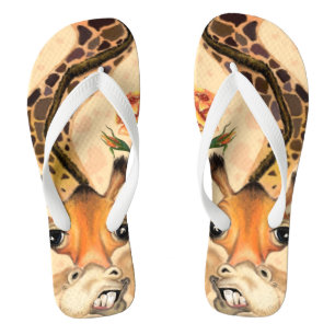 Romantische Giraffe - Gentleman - Funny - Badesandalen