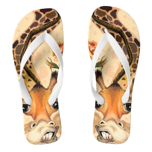 Romantische Giraffe - Gentleman - Funny - Badesandalen (Fußbett)
