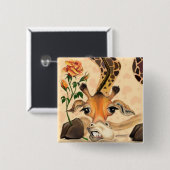 Romantische Giraffe - Gentleman - Funny Button (Vorne & Hinten)