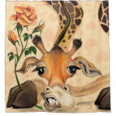 Romantische Giraffe - Gentleman - Funny Duschvorhang (Vorderseite)