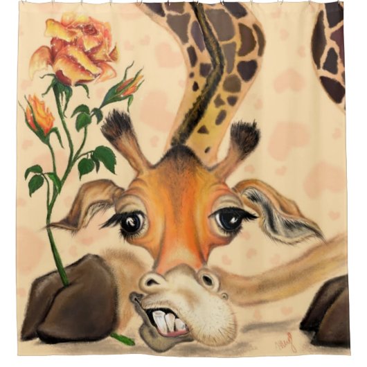 Romantische Giraffe - Gentleman - Funny Duschvorhang (Vorderseite)