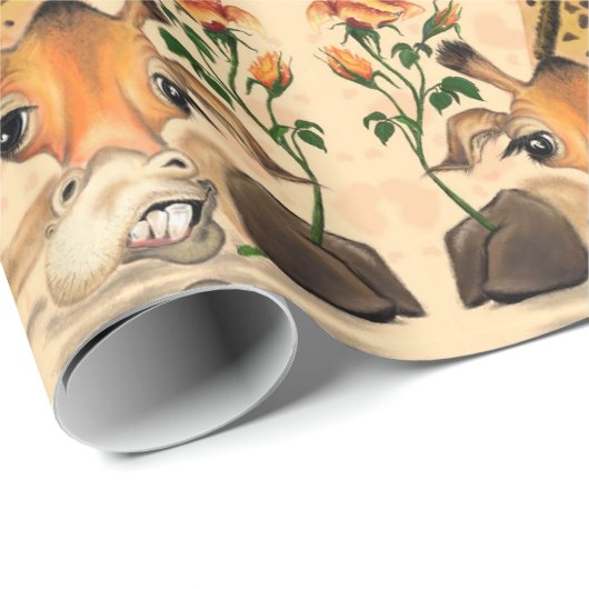 Romantische Giraffe - Gentleman - Funny Geschenkpapier (Rolleneckpunkt)