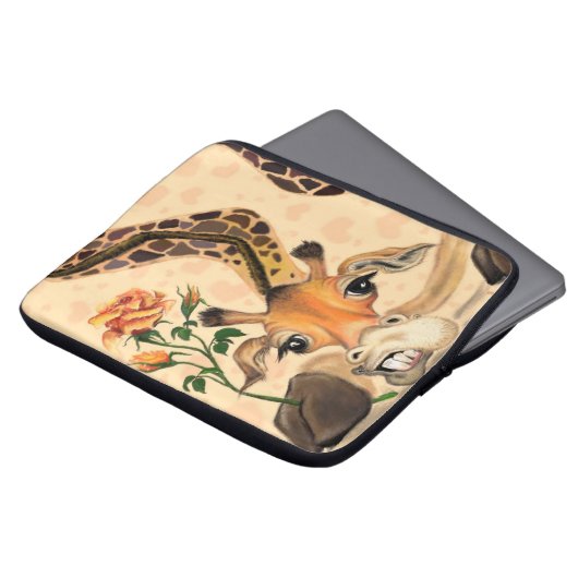 Romantische Giraffe - Gentleman - Funny Laptopschutzhülle (Vorne Oben)