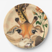 Romantische Giraffe - Gentleman - Funny Pappteller (Vorderseite)