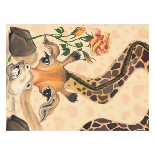 Romantische Giraffe - Gentleman - Funny Tischdecke (Vorderseite (Horizontal))