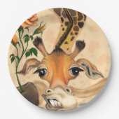 Romantische Giraffe - Gentleman - Ihren Text hinzu Pappteller (Vorderseite)