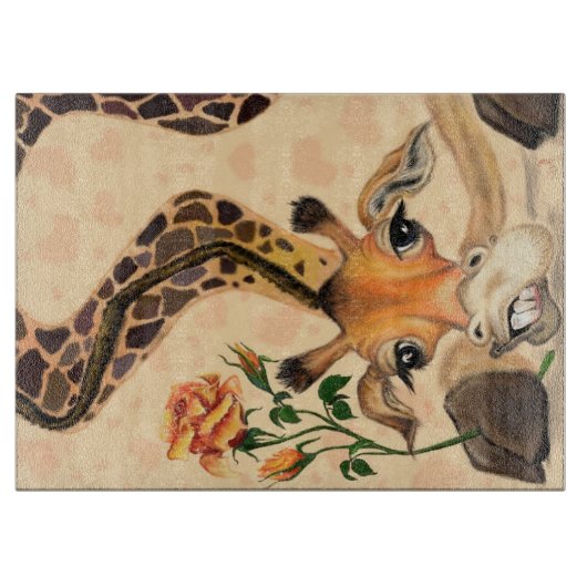 Romantische Giraffe - Gentleman - Ihren Text hinzu Schneidebrett (Vorderseite)