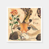 Romantische Giraffe - Gentleman - Ihren Text hinzu Serviette (Vorderseite)