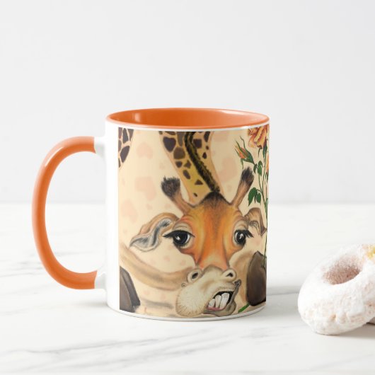 Romantische Giraffe - Gentleman - Ihren Text hinzu Tasse (Mit Donut)