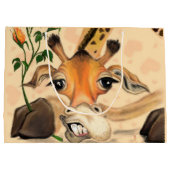 Romantische Giraffe - Gentleman - Ihren Text/Namen Große Geschenktüte (Rückseite)