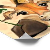 Romantische Giraffe mit Rose Poster Malerei (Ecke)