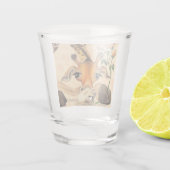 Romantische Giraffe mit Rose Shot Glass Gentleman Schnapsglas (Rückseite)