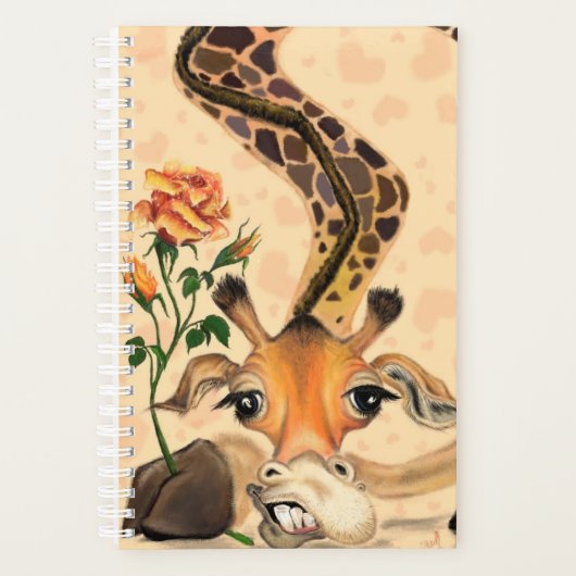 Romantische Giraffe Planner Gentleman - Funny Planer (Vorderseite)