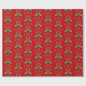 Romantische Giraffen getechtes Muster Geschenkpapier (Flach)