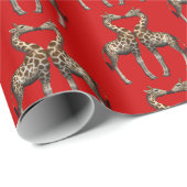 Romantische Giraffen getechtes Muster Geschenkpapier (Rolleneckpunkt)