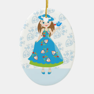 Romantische Girl Keramik Ornament