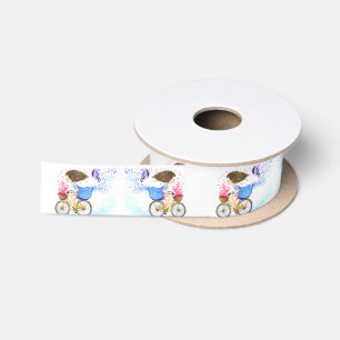 Romantische Girl mit Bike Ribbon Satinband