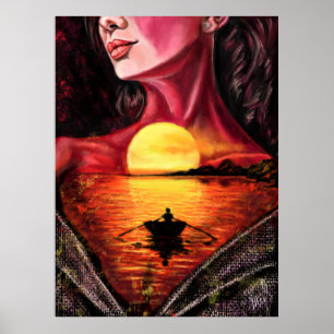 Romantische Girl Poster - Malerei Kunst