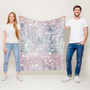 Romantische Girl's Purplish Hues Hearts Fleecedecke
