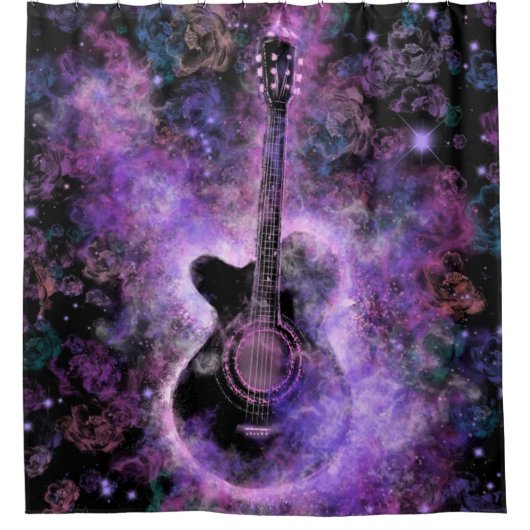 Romantische Gitarrenmusik Duschvorhang Magic Sound (Vorderseite)